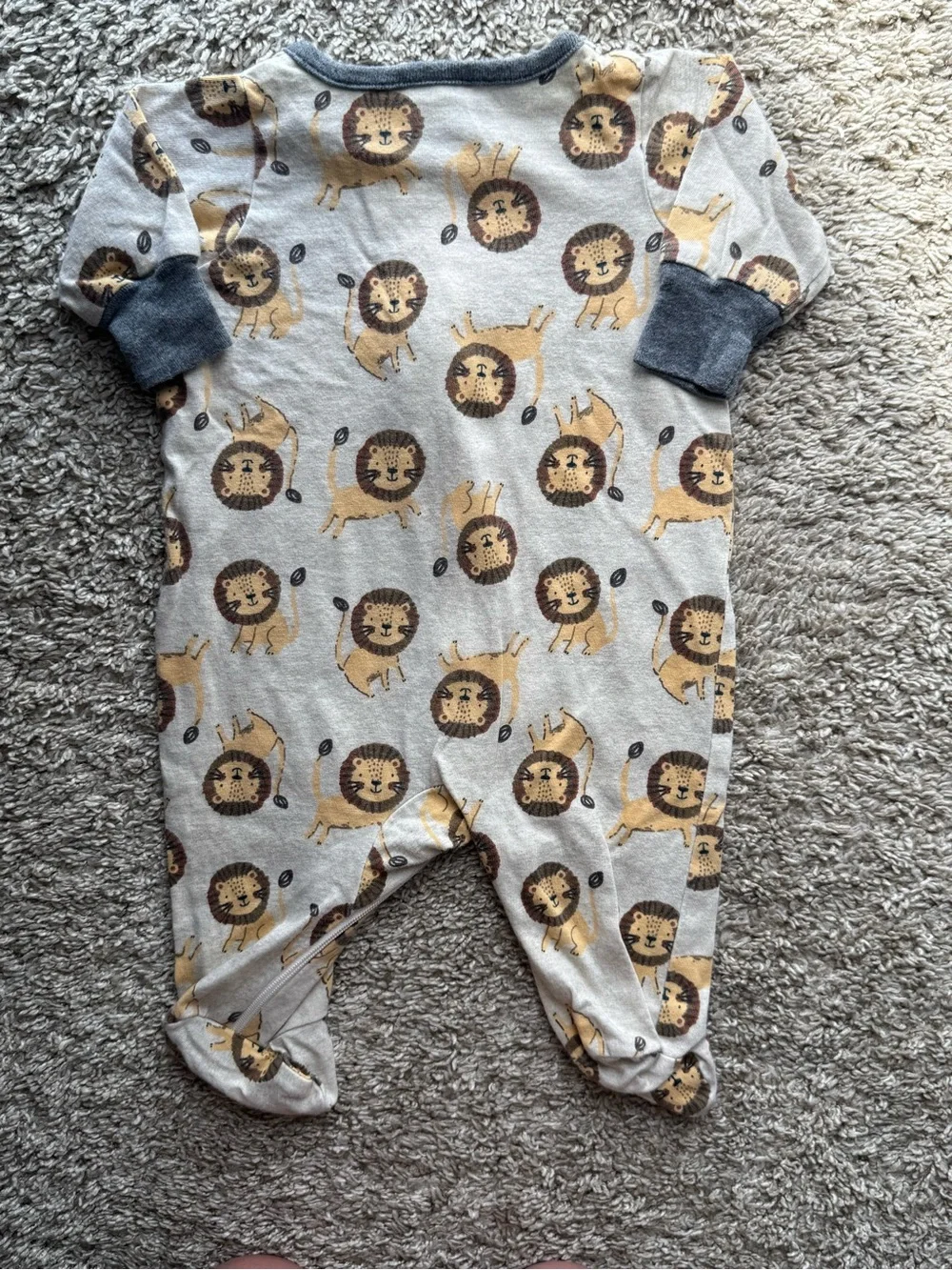 Gerber Organic Cotton Lion Footed Zip Sleeper Hat & Mittens Set Newborn